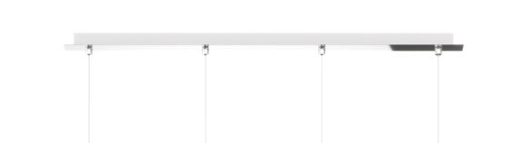 SOSPENSIONE CROMO 4 LUCI RETTANGOLARE VETRI FUME 1181CR-S4 R-FU