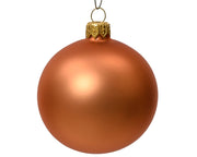 Box Da 6 Palline Di Natale In Vetro Opaco Colore Rame Rosso 8Cm