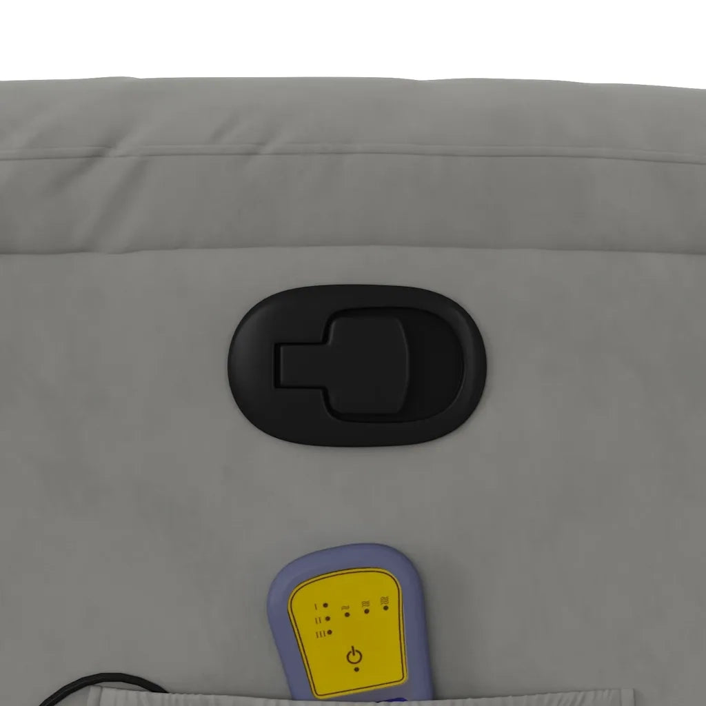 Divano Sedia-Poltrona Reclinabile Massaggio Grigio Chiaro Tessuto Microfibra 468709
