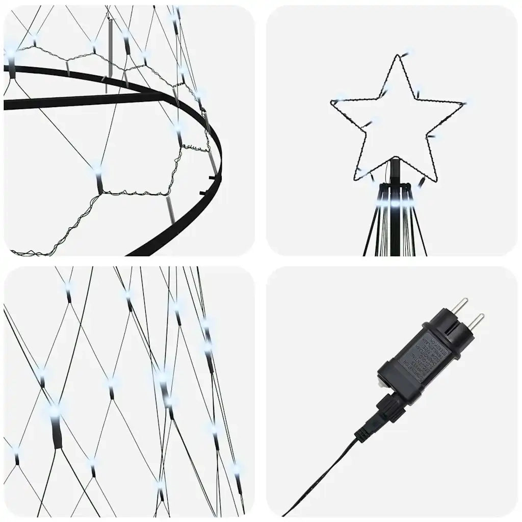 Albero di Natale LED con 555 LED Bianco freddo 500 cm Metallo 42018796