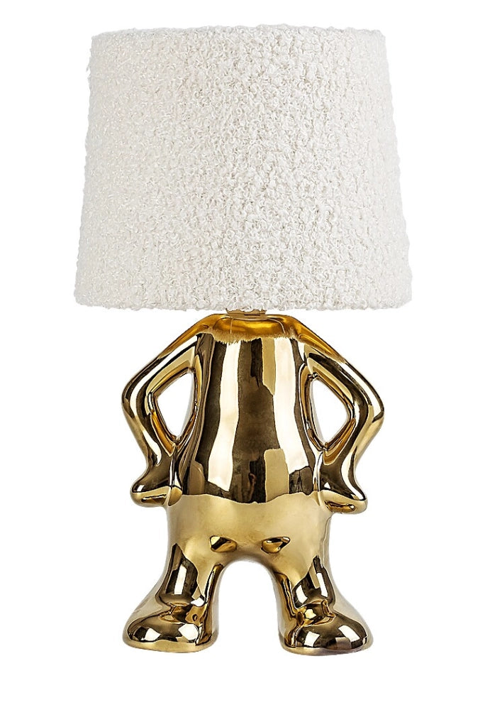 Lampada da tavolo ceramica oro paralume crema E14 Rabalux