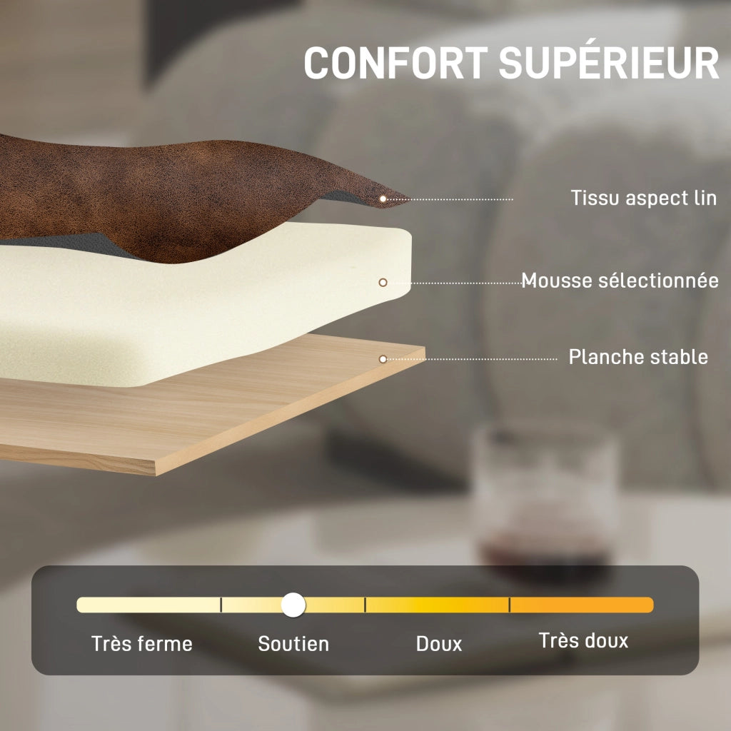 Poltrona ¨C Minimal ¨C marrone, similpelle, legno massello