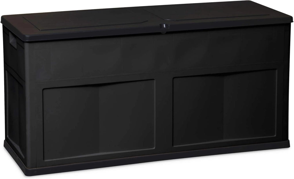 Baule multiuso Trend 320 litri in resina per esterno apertura con lucchetto colore nero Toomax