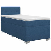 Letto con Box Spring, Materasso e LED Blu 90 x 190 cm Tessuto 3451839