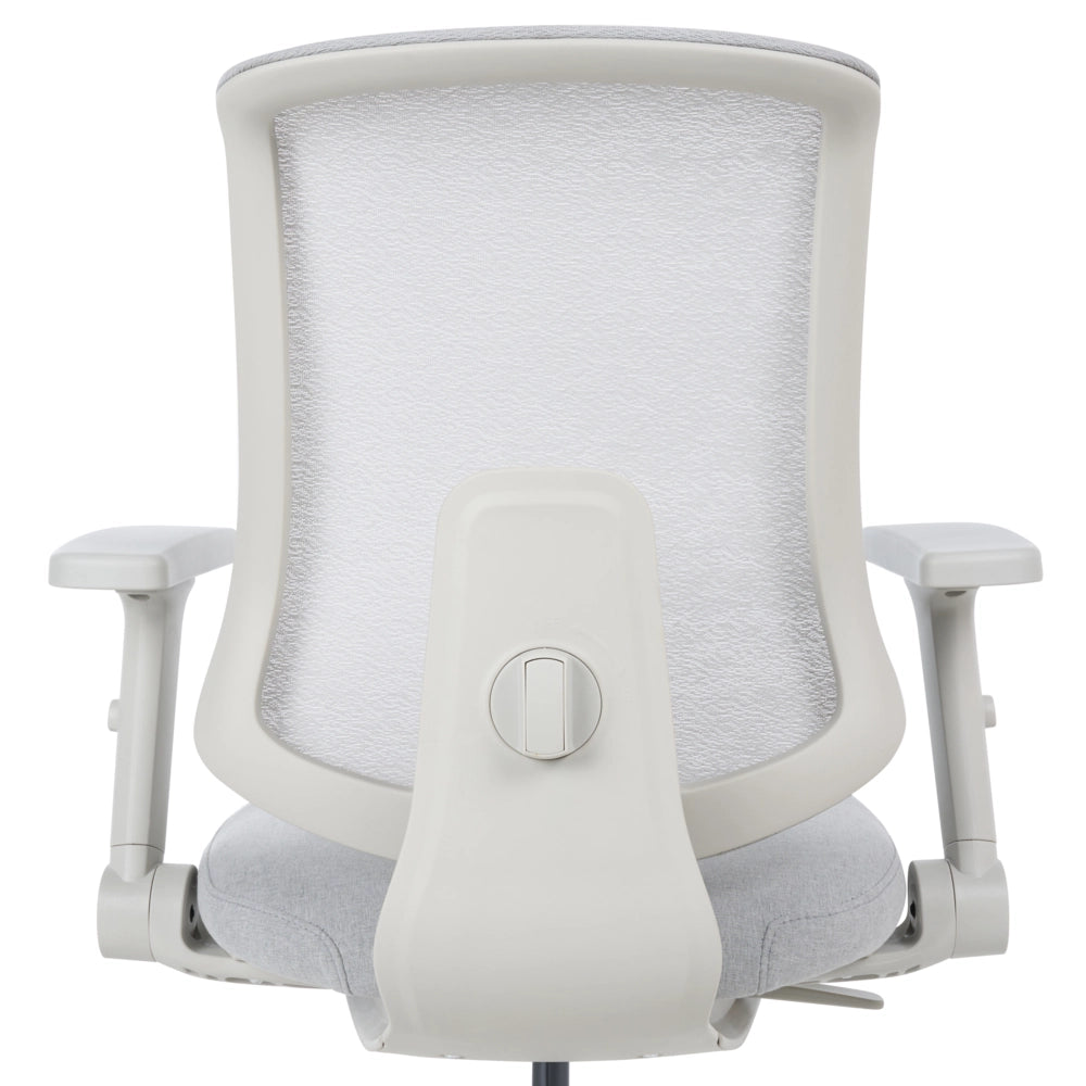 Sedia da ufficio in tessuto e rete bianco, schienale e braccioli regolabili, design moderno, per l'ufficio domestico