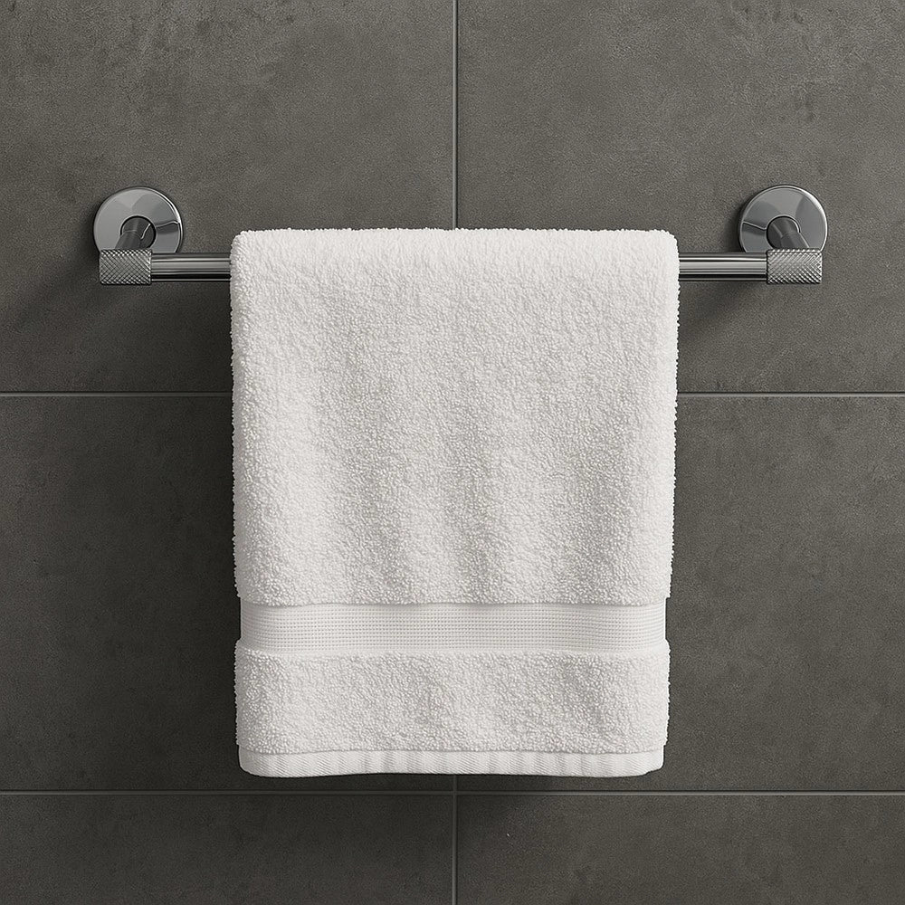 Trade Shop - Porta Asciugamani Lungo Da 60 Cm In Acciaio Cromato Accessorio Per Arredo Da Bagno 87923 -