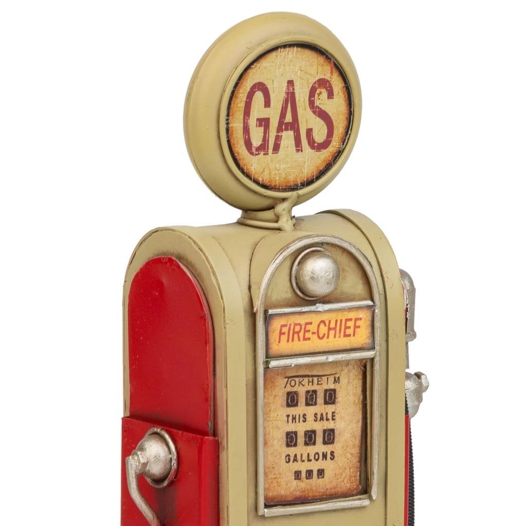 Dispenser salvadanaio in metallo rosso 12,5x7x26h