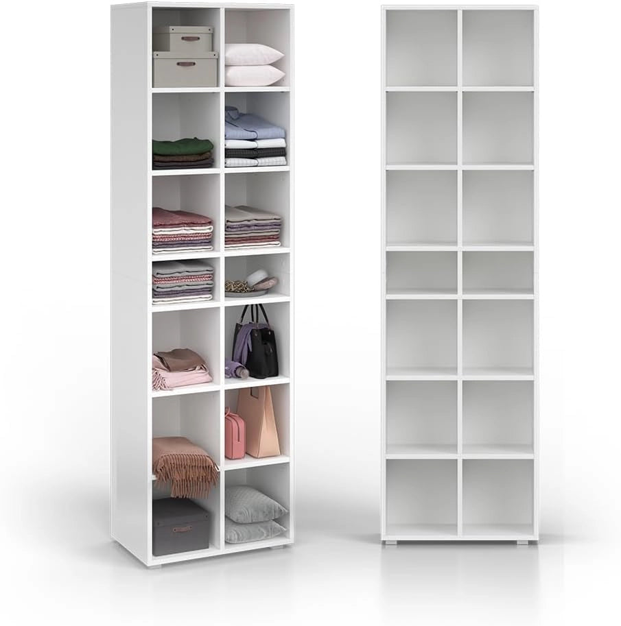 Scarpiera Paris, Bianco, 52.4 x 183.3 cm 22 scomparti