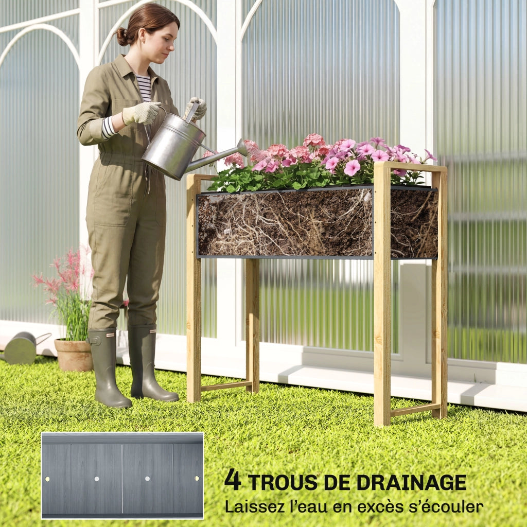 Letto da Giardino Rialzato con Telaio ¨C zephmum ¨C Grigio 98x37x90 cm