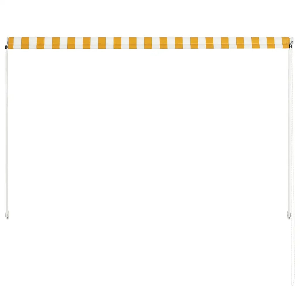 Tenda da Sole Retrattile 200x150 cm Giallo e Bianco cod mxl 14936