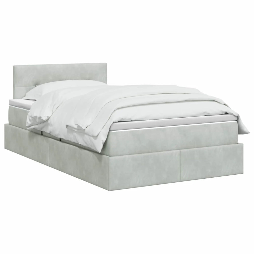 Letto con Contenitore Grigio Chiaro 120 x 200 cm Velluto 3458799