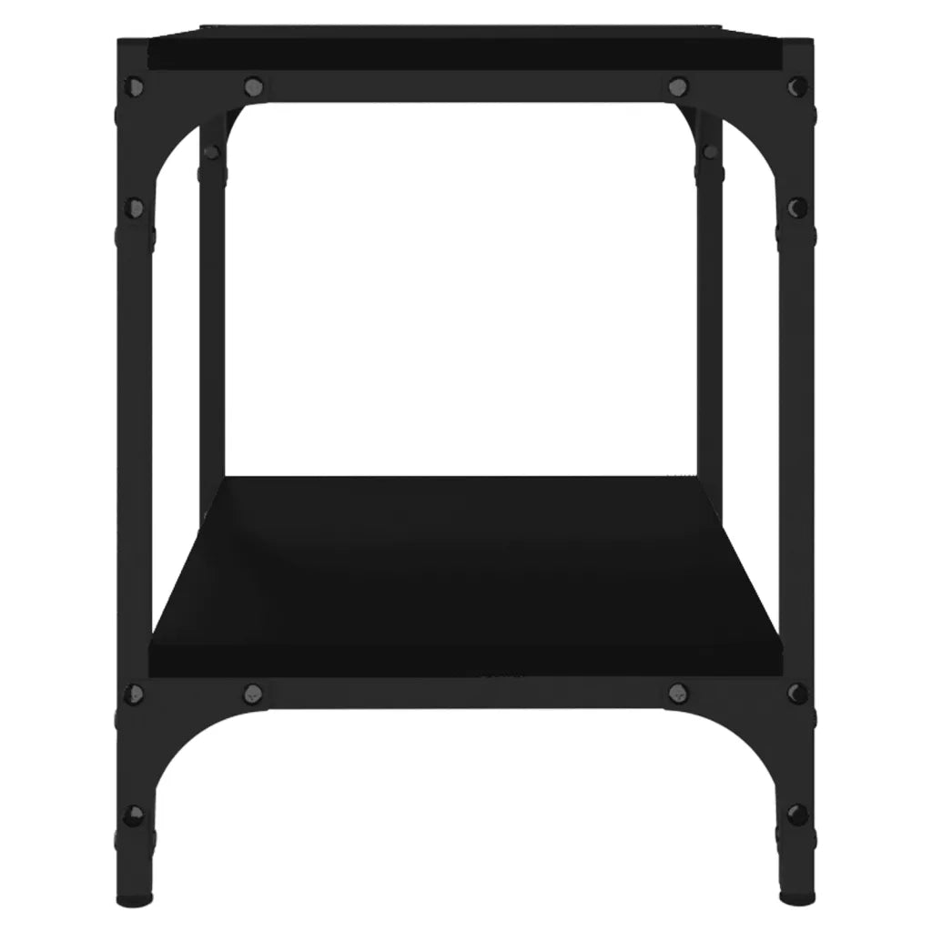 Mobile Porta TV Nero 40x33x41 cm in Legno Multistrato e Acciaio 819302
