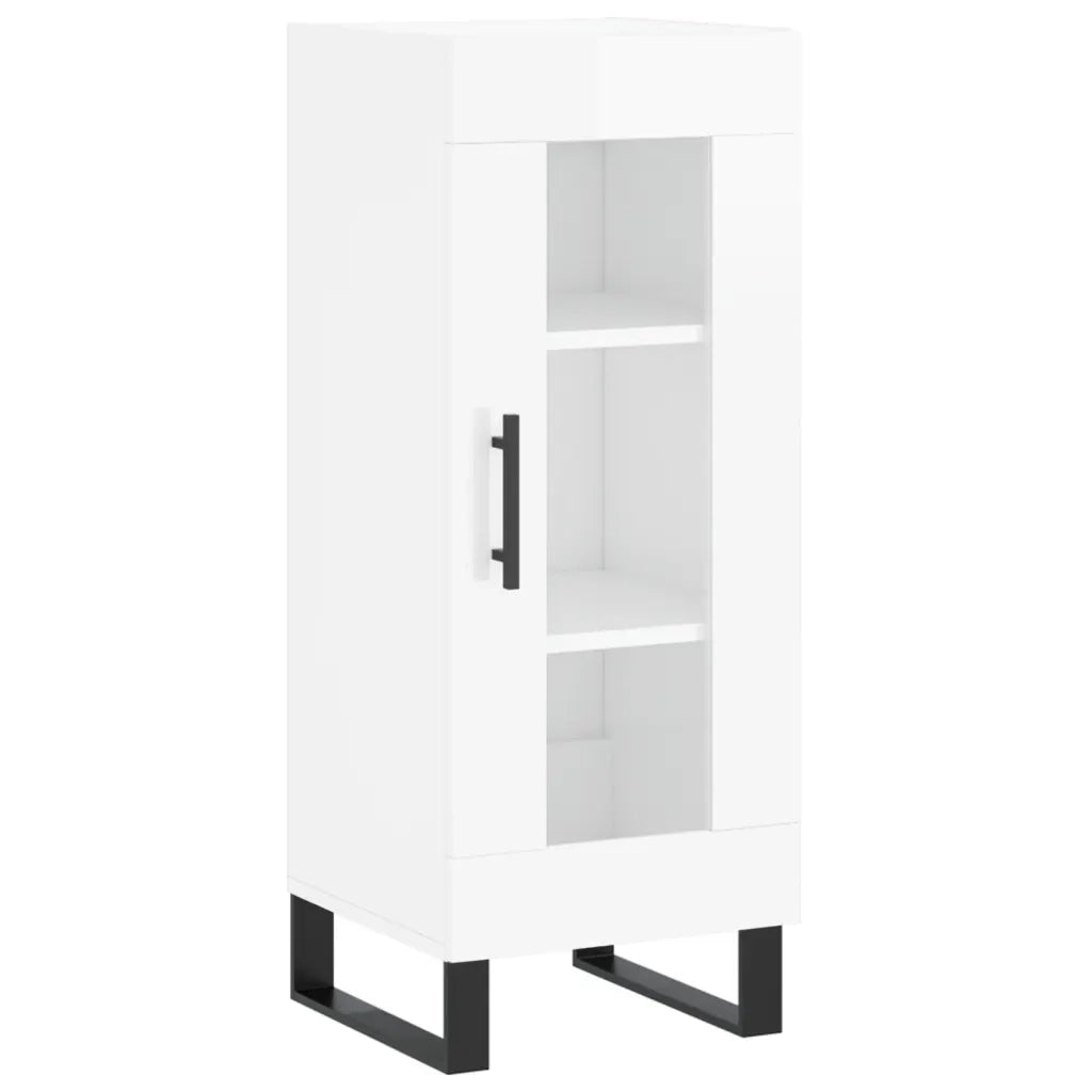 Credenza Bianco Lucido 34,5x34x90 cm in Legno Multistrato 828822