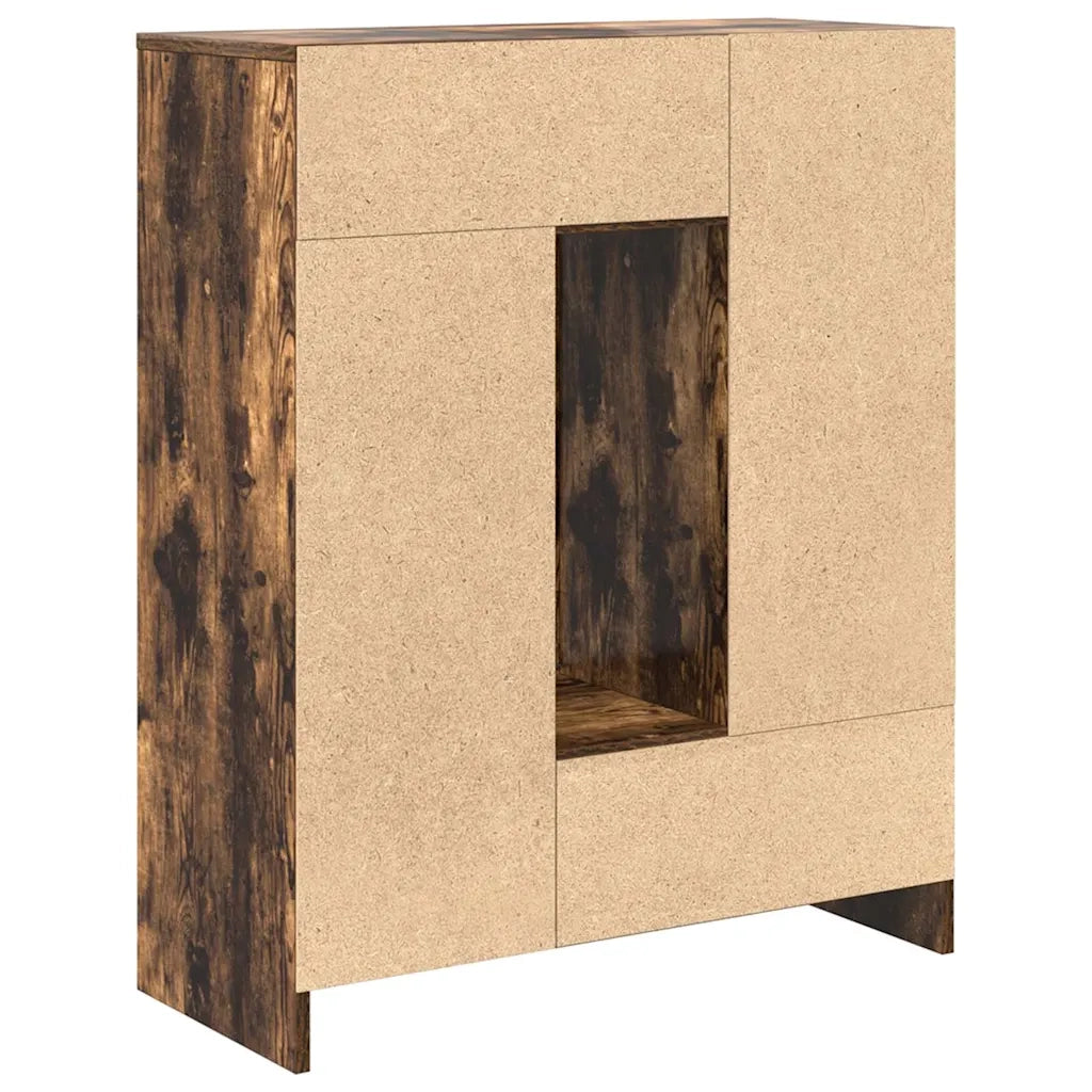 Credenza con Cassetti e Ante-Buffet-Armadio da cucina Rovere Fumo 73x31x90 cm