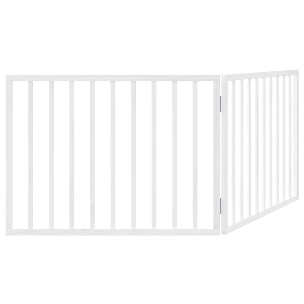 Cancelletto di sicurezza pieghevole per cani 2 pannelli 160 cm legno di pioppo bianco 02_0023034