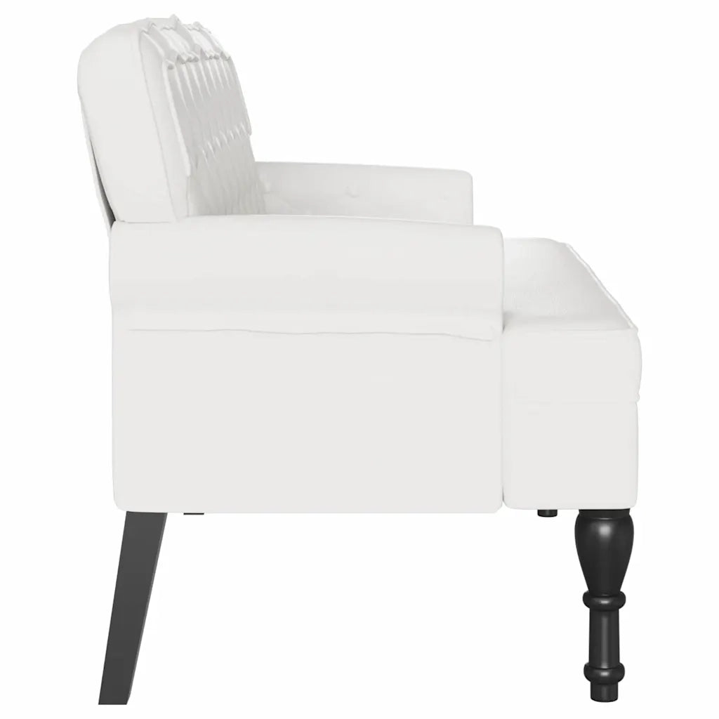 Panca Chesterfield-Sgabello-Divano Bianco 119,5 x 64,5 x 75 cm Pelle Sintetica