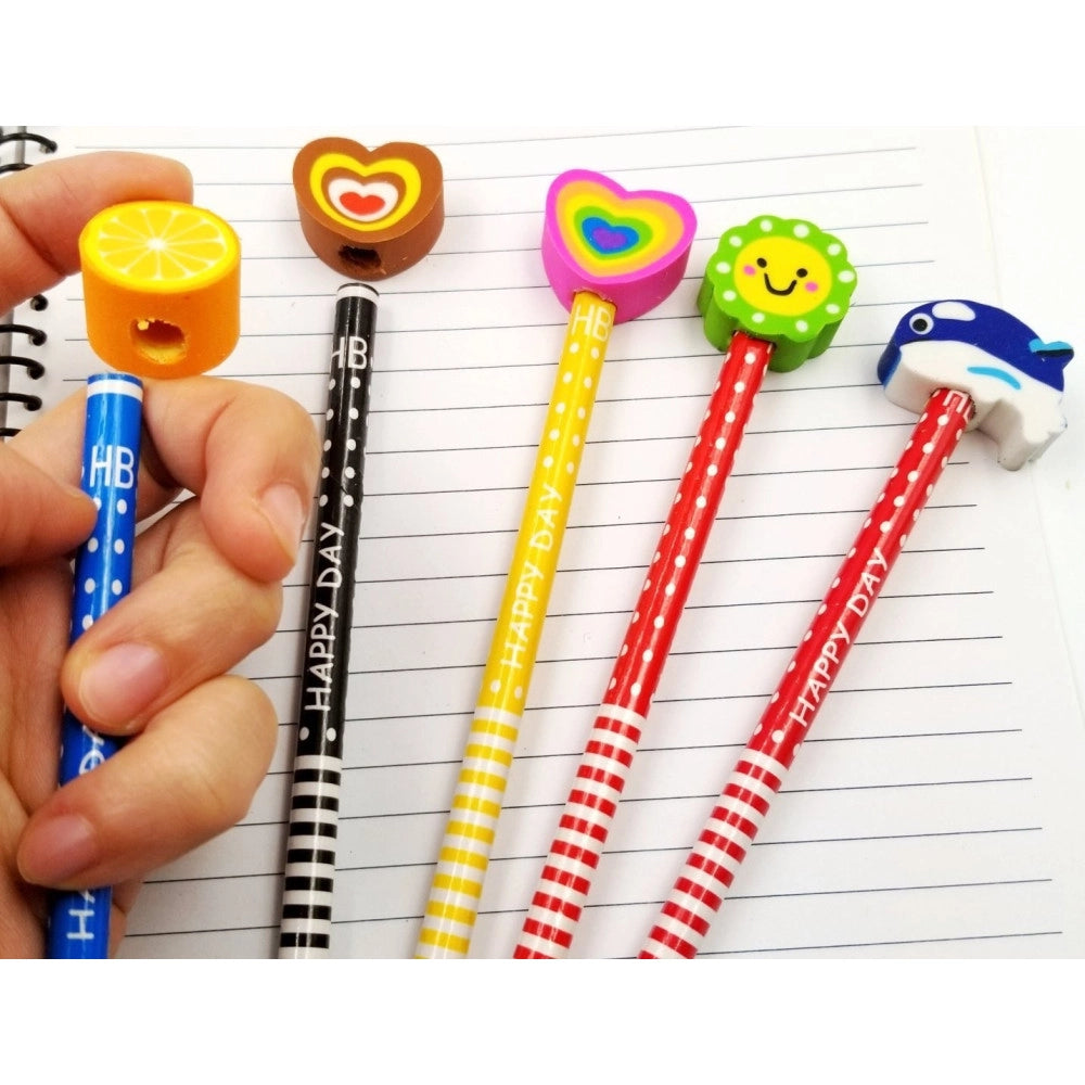Trade Shop - 12 X Bomboniera Regalino Per Festa Bambini Compleanno Matita In Legno Con Gomma -
