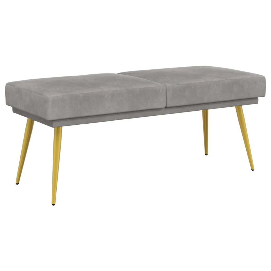 Panchina a doppio strato Grigio Chiaro 120 x 45 x 46 cm Velluto 42038585