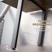 Scaffale Libreria 4 Livelli in Truciolato e Acciaio ad A