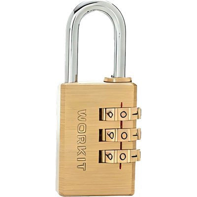 LUCCHETTO A COMBINAZIONE CE WORKIT - OTTONE ARCO CROMATO MM 20- 6 pezzi