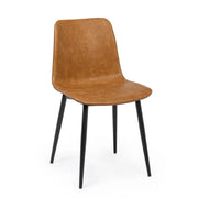 Set di 2 Sedie da Pranzo in Similpelle con Gambe in Acciaio - NATALIA