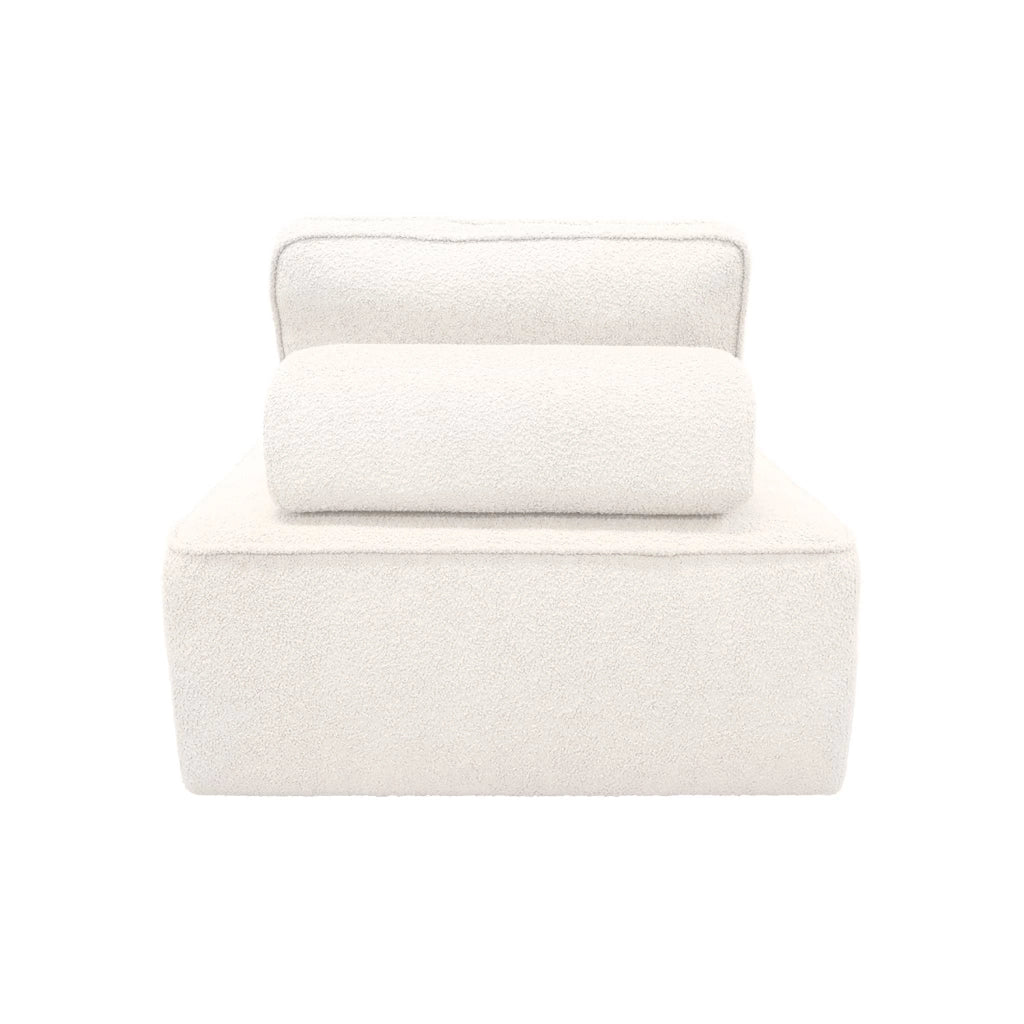 Divano modulare in bouclé, 3 posti, crema