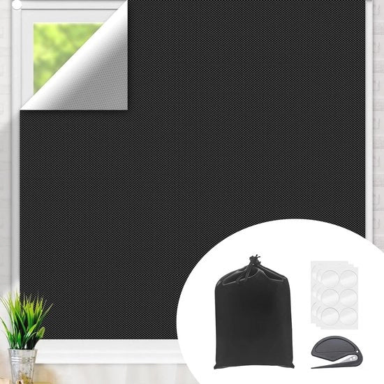 Verdunatore di luce per finestre - Portatile e 100% opaco con 30x nastro nano - Ideale per camera da letto, camera dei bambini e viaggi (145 x 200 cm)