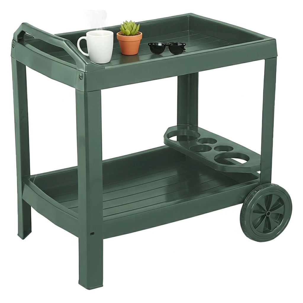 Chidester, Carrello 2 Ripiani Made in Italy, 53x74x73h cm Verde