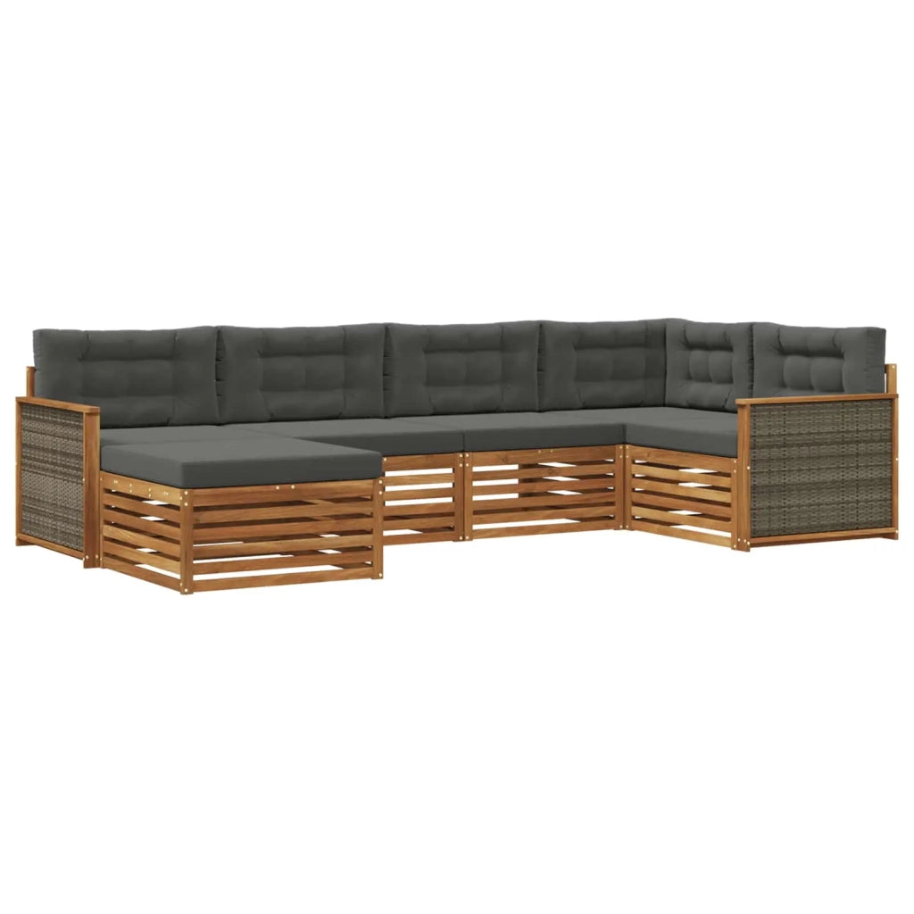 Set di divani da esterno 6 pz Naturale e Antracite 3383560