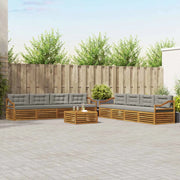 Set di divani da esterno 9 pcs Grigio Naturale e Chiaro 3373236