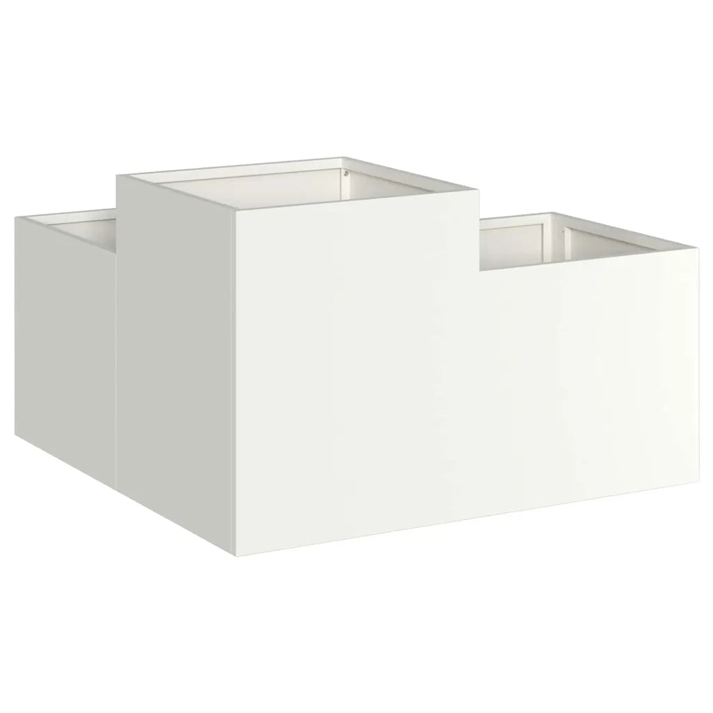 Vaso da giardino Bianco 80 x 80 x 48 cm Acciaio 865842