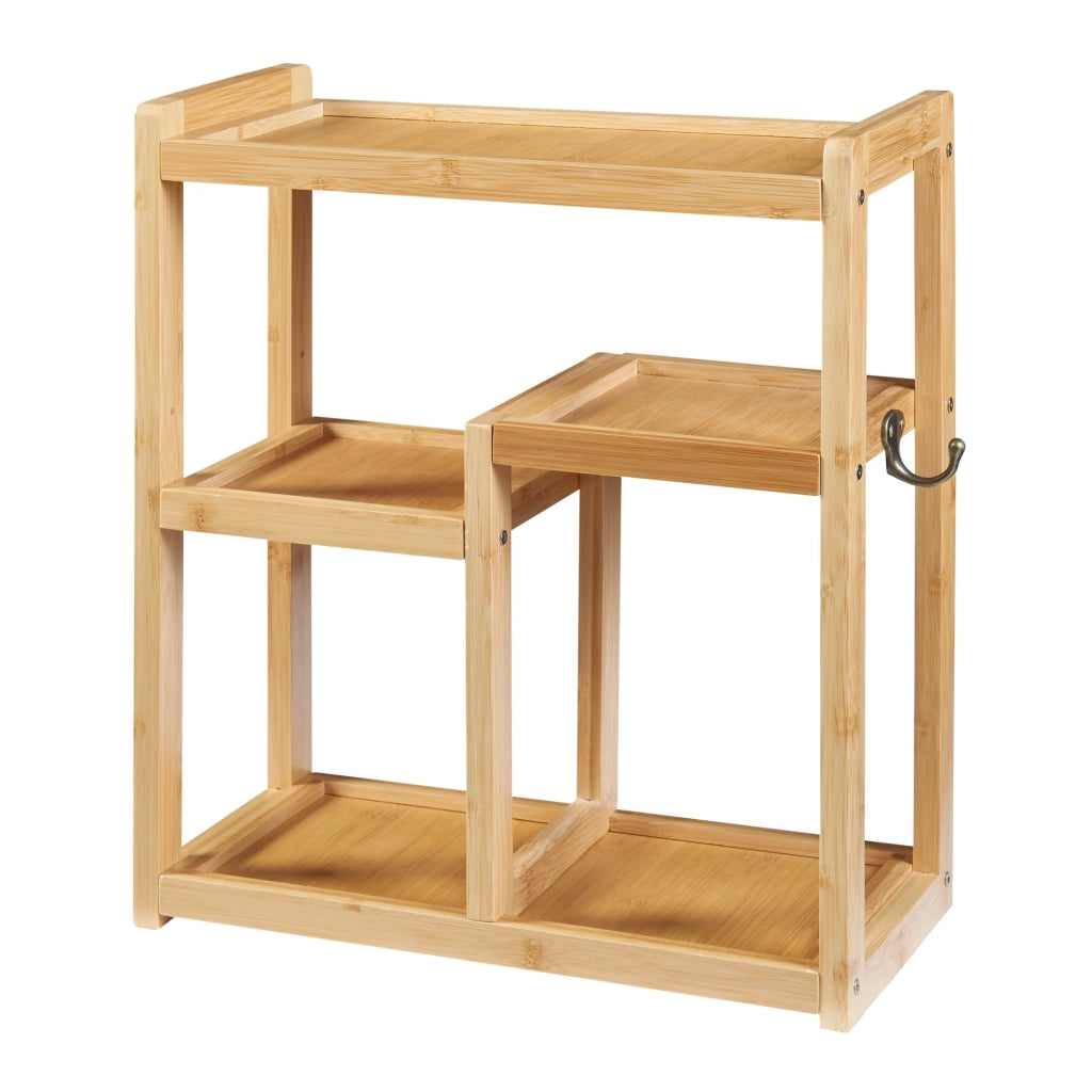 Scaffale dal design senza tempo per soggiorno camera da letto mobiletto da parete per bagno Höör bambù 42 x 37 x 17 cm naturale 03_0011272