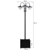Lampione Luce Solare per Esterno (60x55x189 cm) Accensione/Spegnimento Automatici, con 3 Lampade a Led