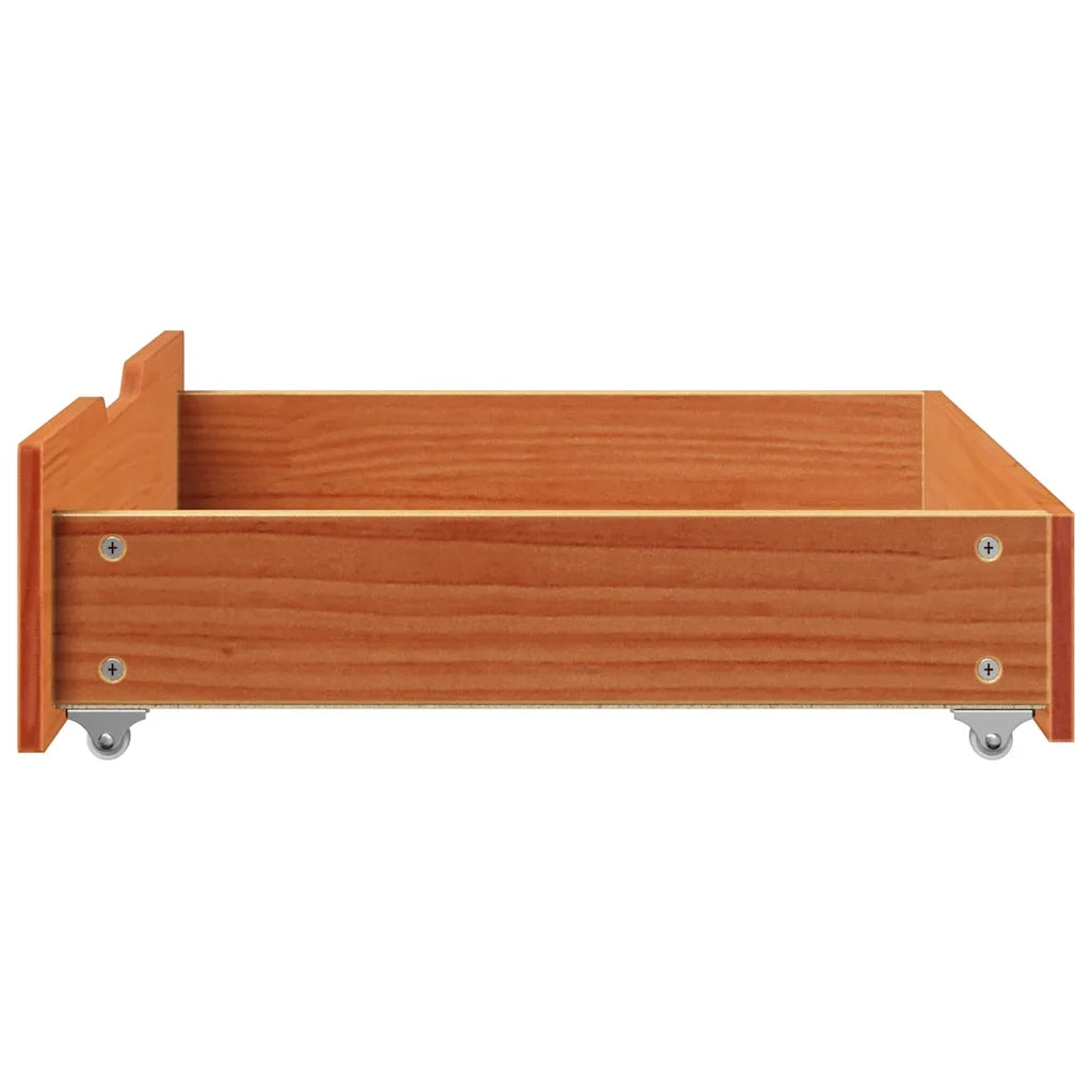 Cassettoni per Letto 2pz Marrone Cera 65x55x17 cm Legno di Pino 850937