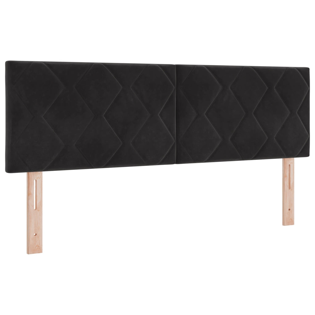 Letto con Box Spring e Materasso Nero, 140x190 cm in Velluto