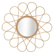Bavasi, Specchio Finiture in Rattan, 66x66h cm Marrone