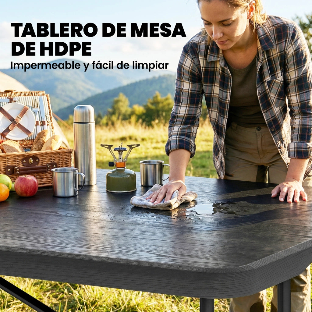 Set Tavolo e Sedie Pieghevole da Giardino ¨C Zephmum ¨C Grigio 5 Pezzi