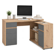 Piran, Scrivania Angolare, 140x124x77h cm Marrone Rovere Nodi