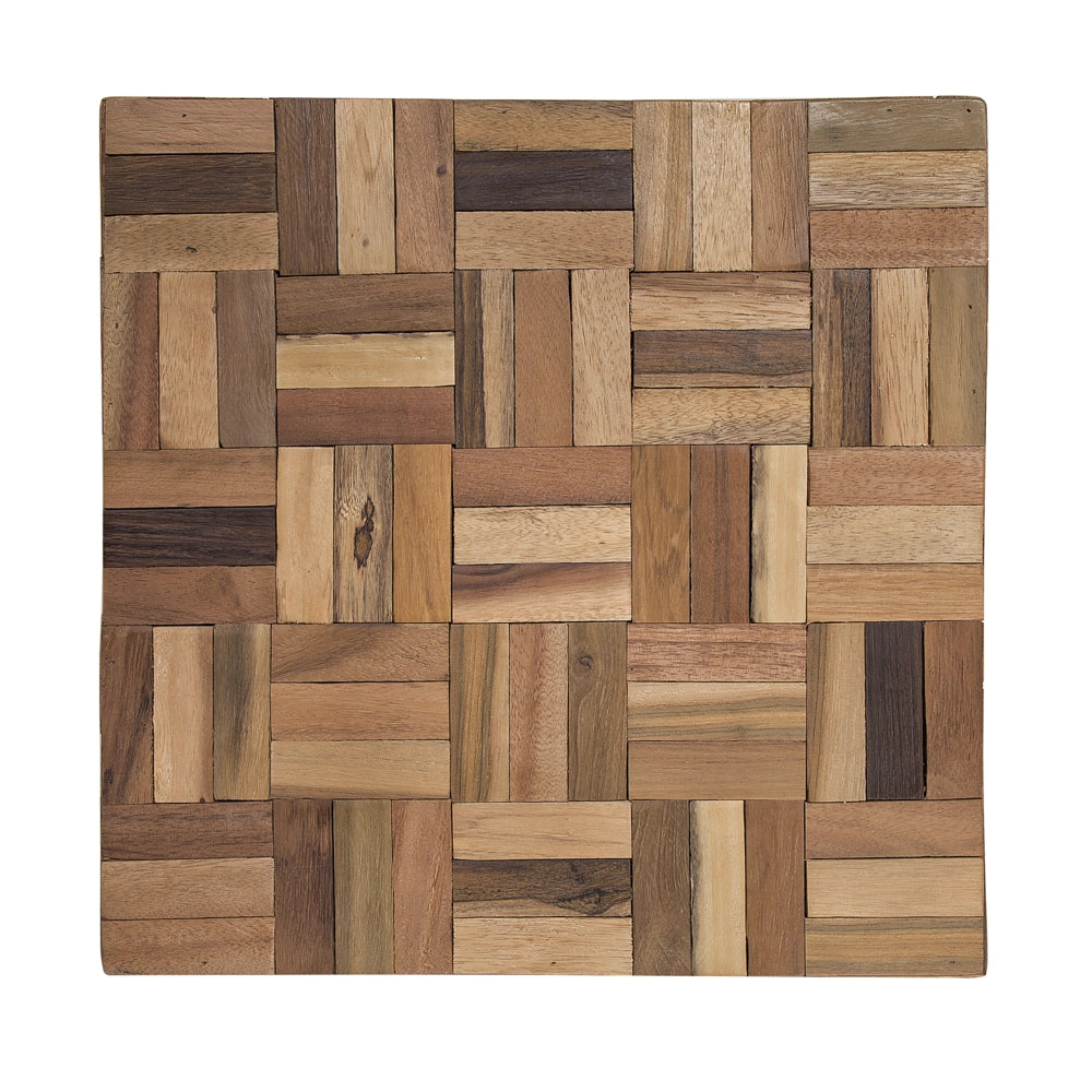 Tavolino da caffè in legno chiaro Teak Cube Tavolino con in stile rustico