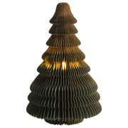 Figurina albero di Natale LED Carta a nido d'ape verde Effetto 3D con luci LED Stile origami Festivo