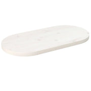 Piano Tavolo Bianco 70x35x2,5cm in Legno Massello di Pino Ovalecod mxl 72137