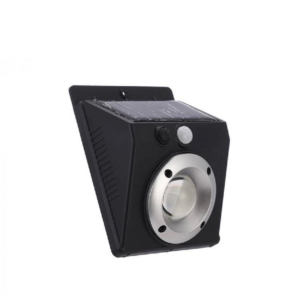 Trade Shop - Faretto Luce Led Cob Pannello Solare Ricaricabile Sensore Di Movimento Pir -