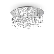 Plafoniera Contemporanea Neve Metallo Cromo 15 Luci G9 3W 3000K Luce Calda