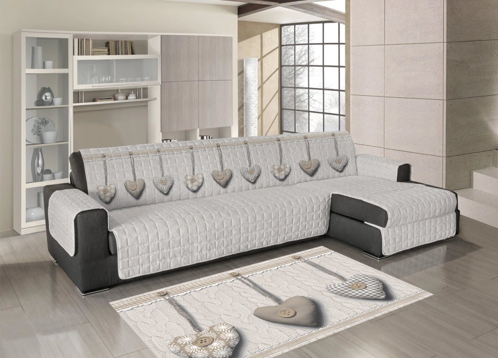 Tappeto Antiscivolo In Stampa Digitale Linea Pensieri Delicati Dis. Cuore Appeso - 70x115 - Beige