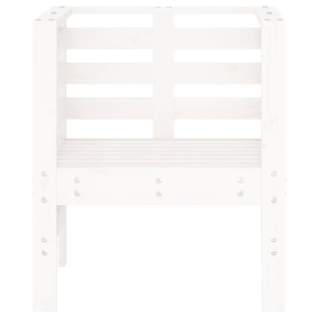 Sedie da Giardino 2 pz | Sedie da Esterno Bianche 61,5x53x71cm Legno Massello Pino