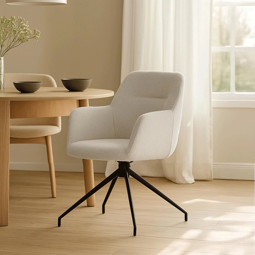 Sedia per sala da pranzo Merlinda in tessuto Teddy 4