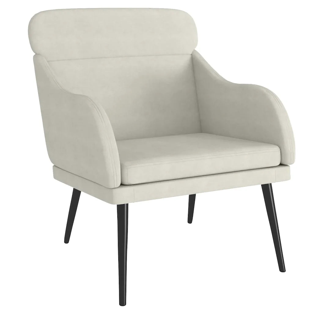Poltrona-Poltroncina-Divano Sedia Crema 63x76x80 cm Velluto