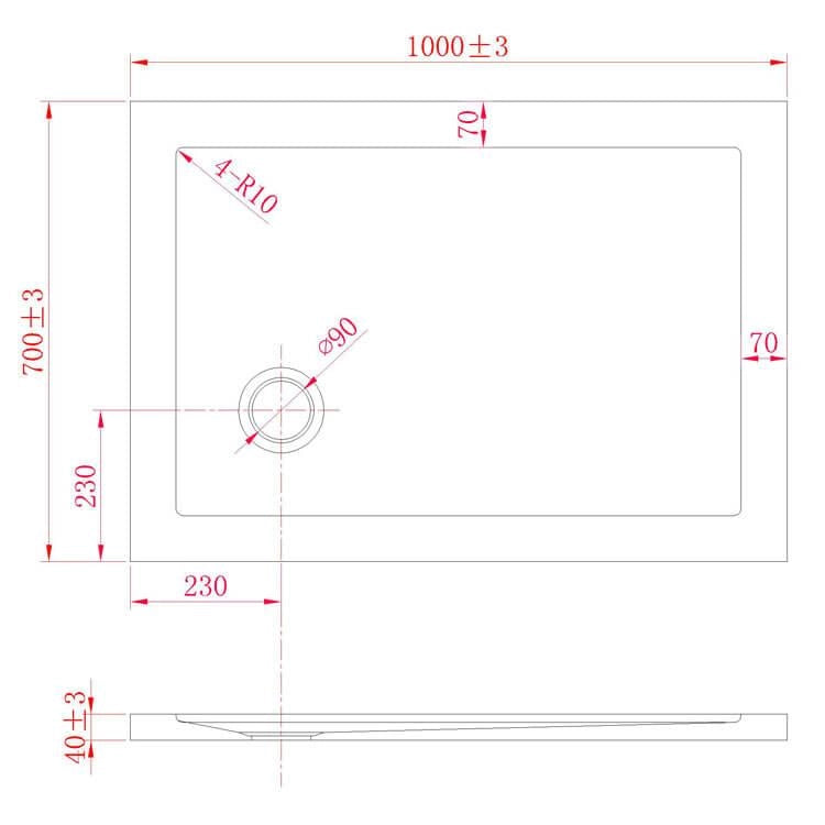 Piatto Doccia 80x90 cm in Acrilico Fosterberg Floret 2 Bianco Lucido