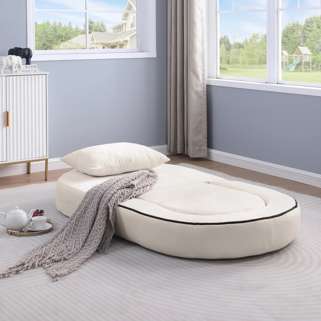DIVANO modulare reversibile 105x28x28 cm in ciniglia beige
