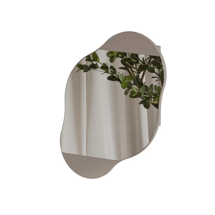 Specchio da Bagno con Armadietto Nuvola 60x13x75 cm in Melamina Moka Chiaro